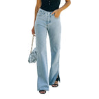 Women's Jeans Fashionable High Waist Straight Pant Fashion Loose Jeans Vintage Solid Color Women's Denim Jeans
