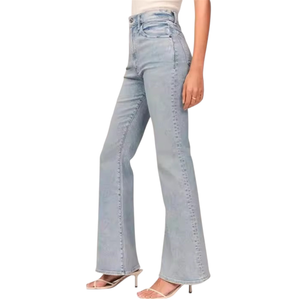 Women's Fashionable Casual Solid Color Jeans Vintage Denim Ladies Jeans Women's Fashion High Waist Wide Leg Jeans