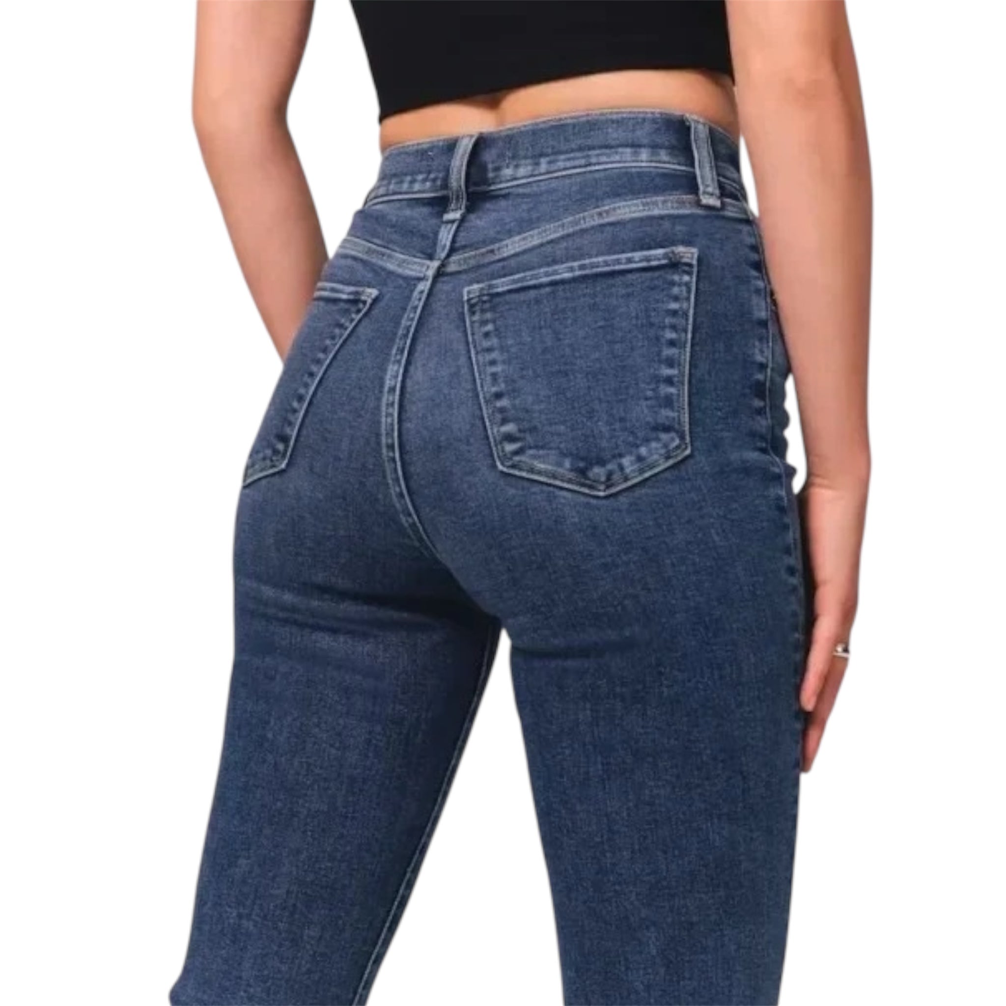 Women's Fashionable Casual Solid Color Jeans Vintage Denim Ladies Jeans Women's Fashion High Waist Wide Leg Jeans - Acquisti Online