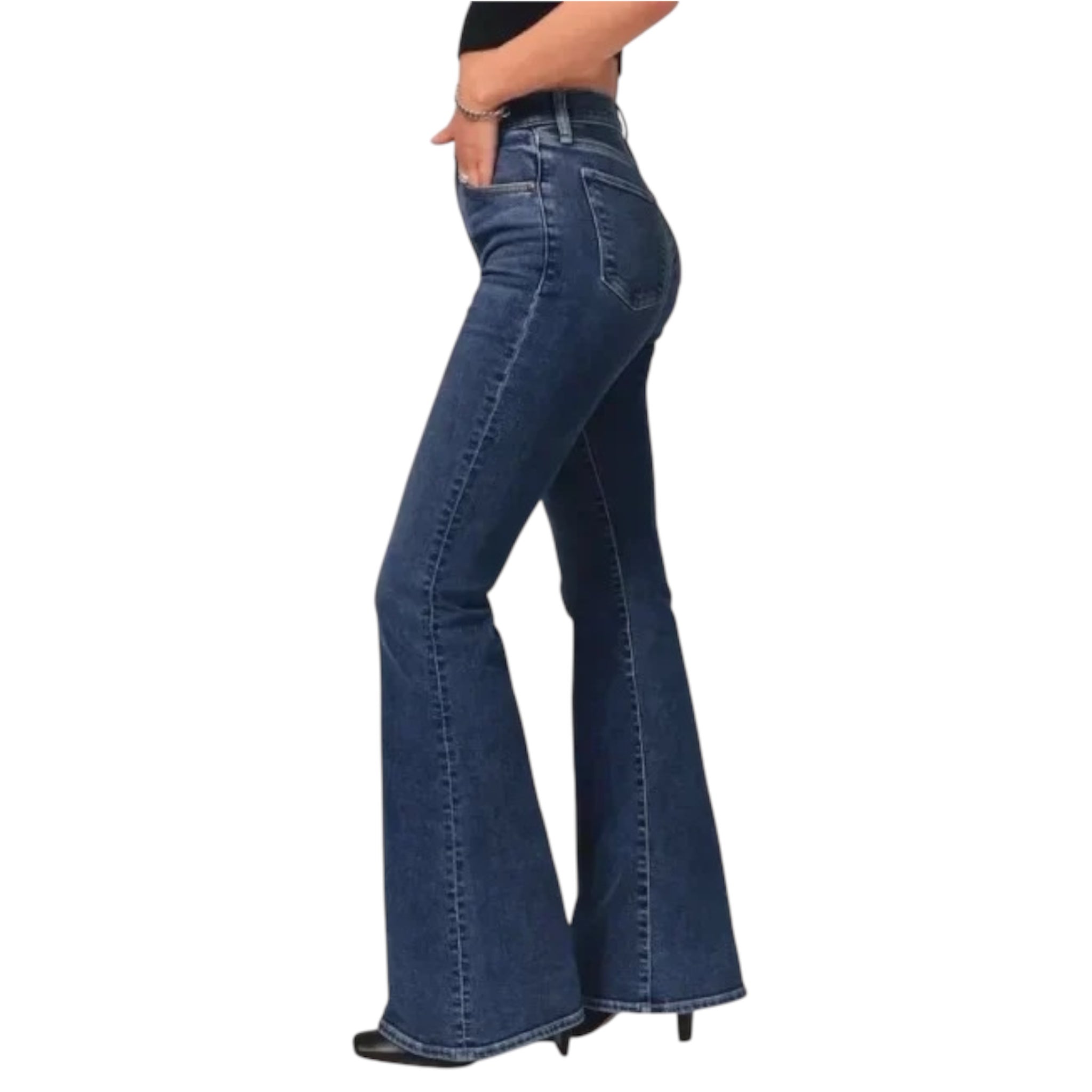 Women's Fashionable Casual Solid Color Jeans Vintage Denim Ladies Jeans Women's Fashion High Waist Wide Leg Jeans - Acquisti Online