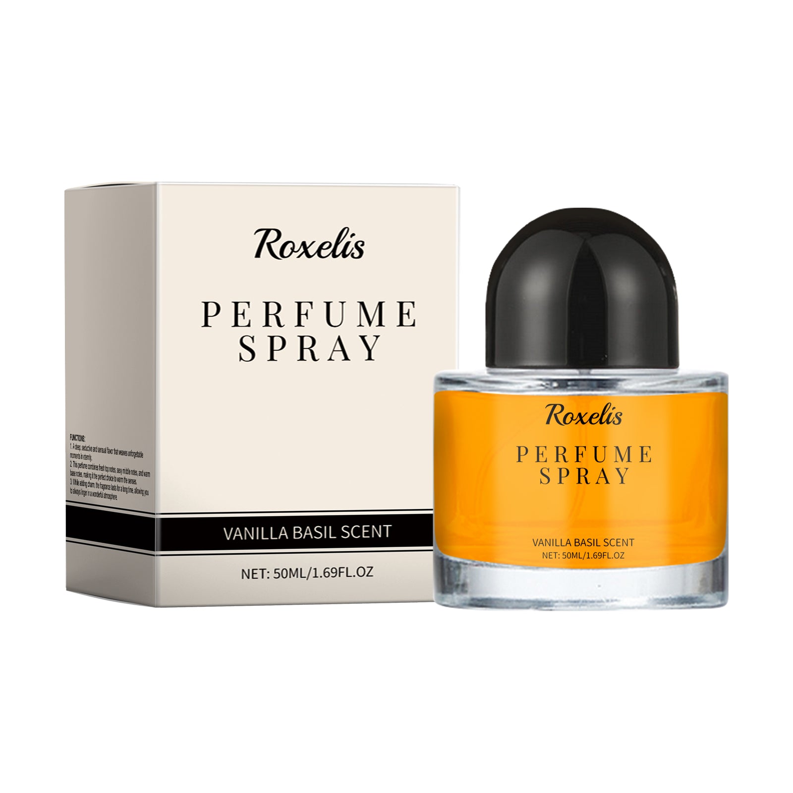 Women's Roxelis 50ml Vanilla Basil Perfume Mild Niche Vanilla Light Fragrance Long-Lasting Date Charm Natural Elegant Perfume