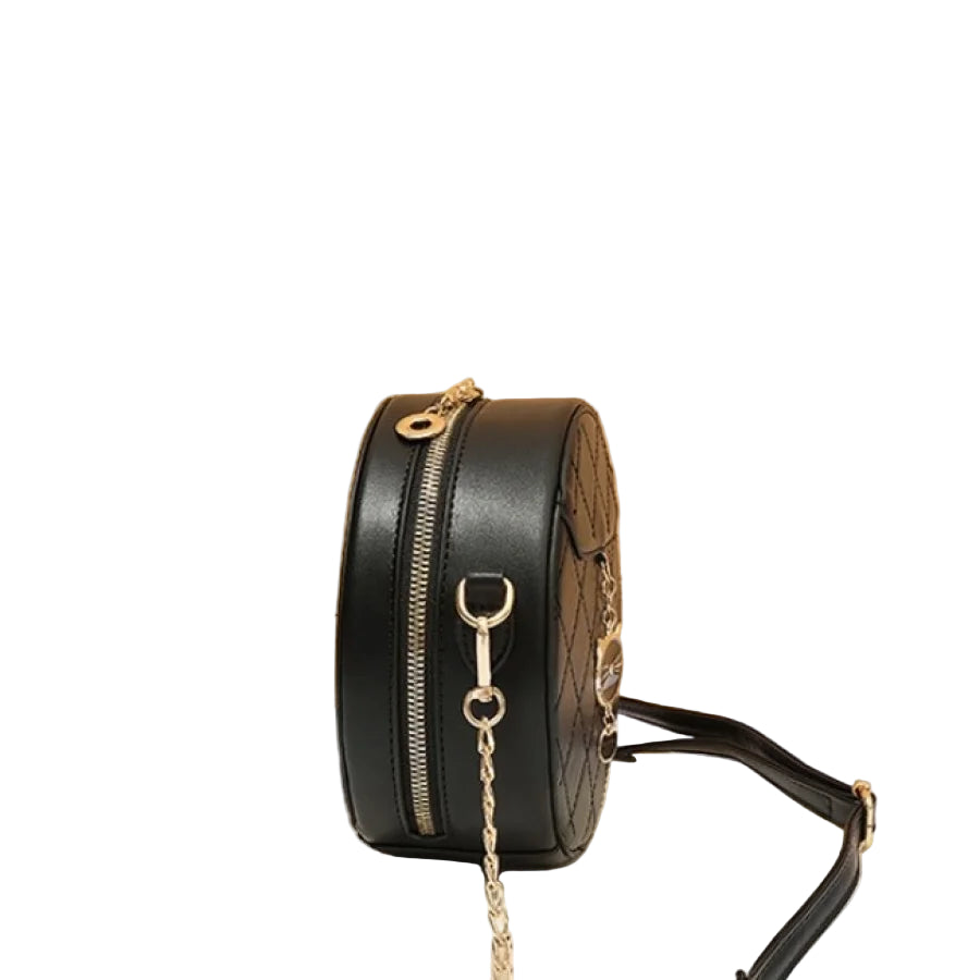 Kleine ronde tas voor dames, grote capaciteit, schoudertas voor dames, modieuze kettingriem, crossbodytas voor dames