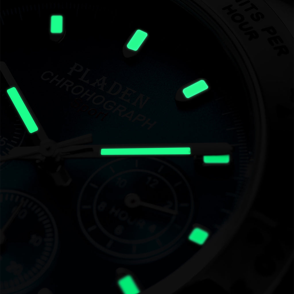 PLADEN Orologio da Uomo con Cinturino in Acciaio, Stile Business, Moda, Luminoso, Sportivo, Movimento al Quarzo, Impermeabile