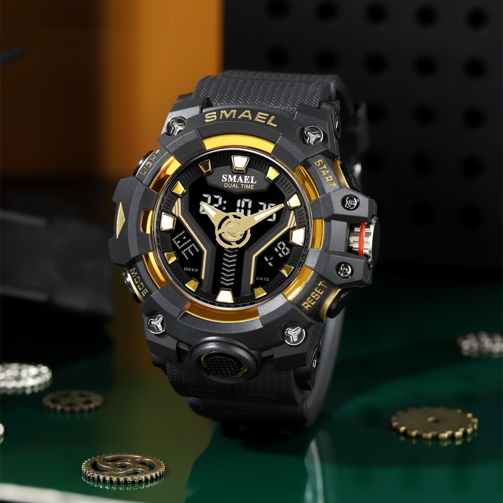 Men's Electronic Watch PU Strip Waterproof Multifunctional Quartz Electronic Sports Man Watch