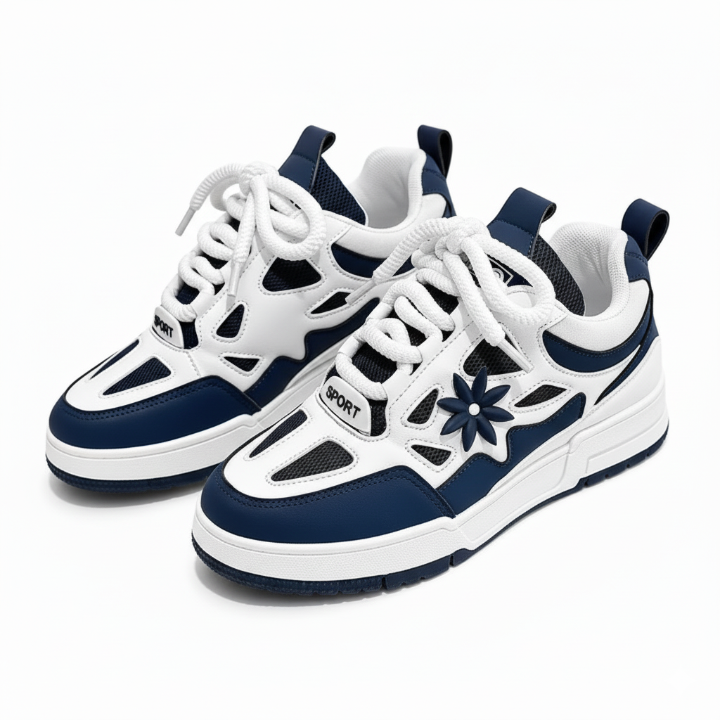 Sneakers casual da uomo alla moda, scarpe da passeggio con lacci di alta qualità, sneakers in vera pelle, scarpe casual da uomo