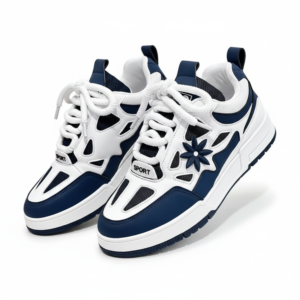 Sneakers casual da uomo alla moda, scarpe da passeggio con lacci di alta qualità, sneakers in vera pelle, scarpe casual da uomo