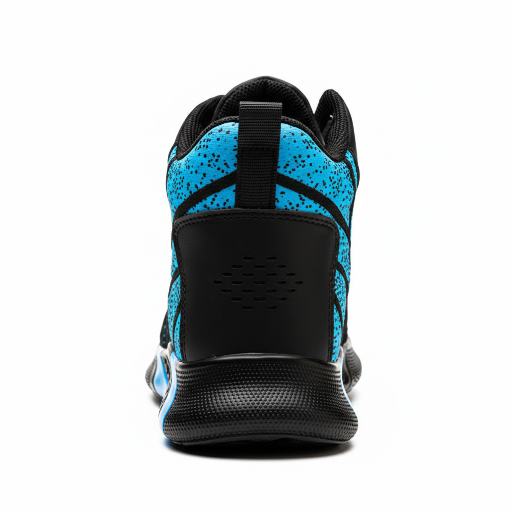 Men's Fashion Sports Sneakers Shoes Flying Woven Steel Toe Caps Anti-Smashing High-Top Breathable Men Casual Shoes