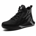 Men's Fashion Sports Sneakers Shoes Flying Woven Steel Toe Caps Anti-Smashing High-Top Breathable Men Casual Shoes