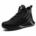 Men's Fashion Sports Sneakers Shoes Flying Woven Steel Toe Caps Anti-Smashing High-Top Breathable Men Casual Shoes