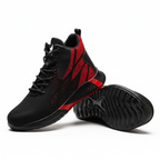 Men's Fashion Sports Sneakers Shoes Flying Woven Steel Toe Caps Anti-Smashing High-Top Breathable Men Casual Shoes
