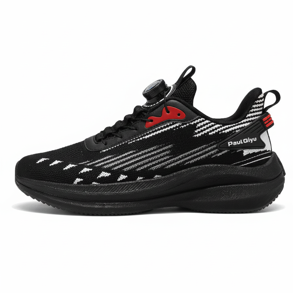 Men's Fashionable Sports Shoes Lightweight Breathable Rotating Buckle Fly-kit Mesh Casual Sports Running Men's Shoes