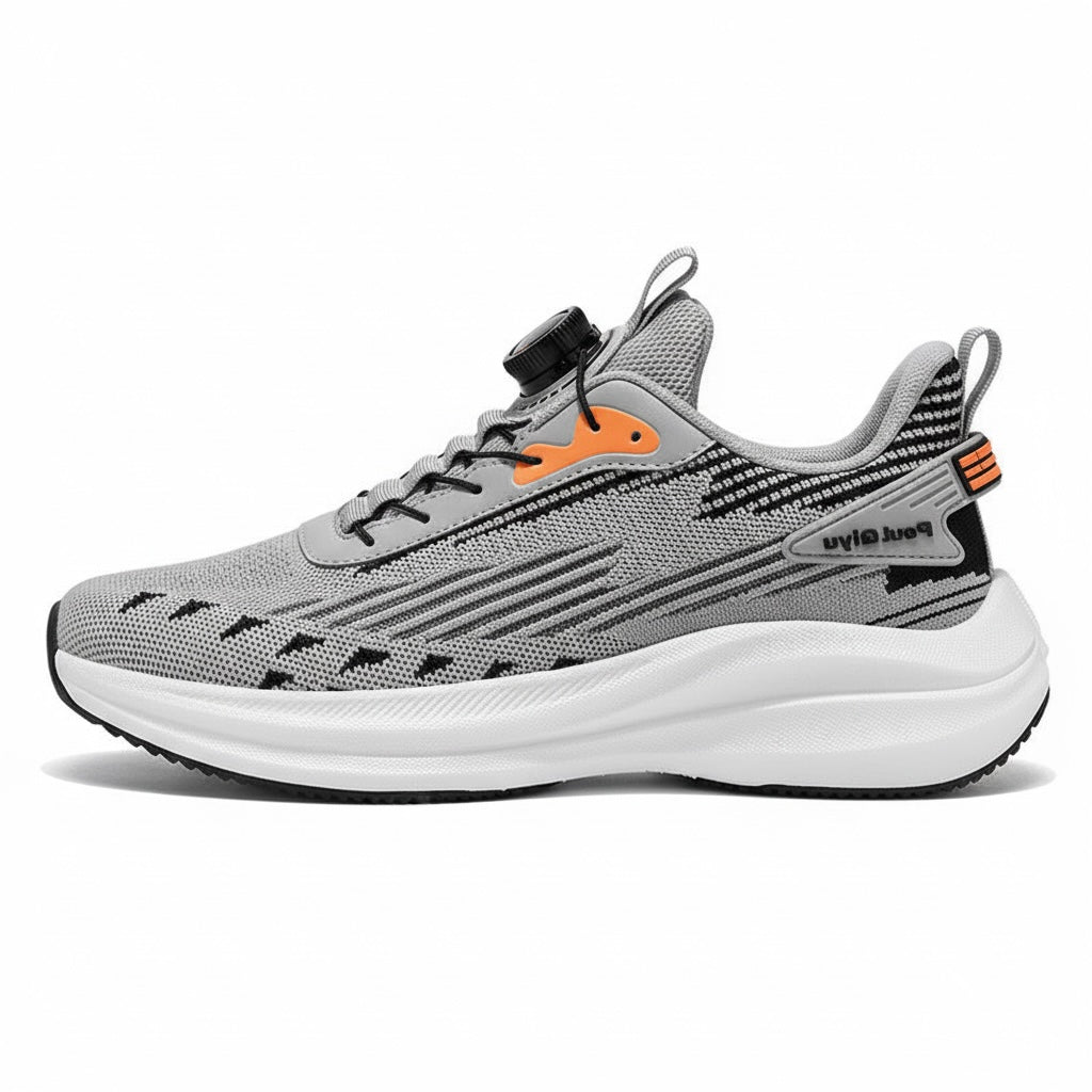 Men's Fashionable Sports Shoes Lightweight Breathable Rotating Buckle Fly-kit Mesh Casual Sports Running Men's Shoes