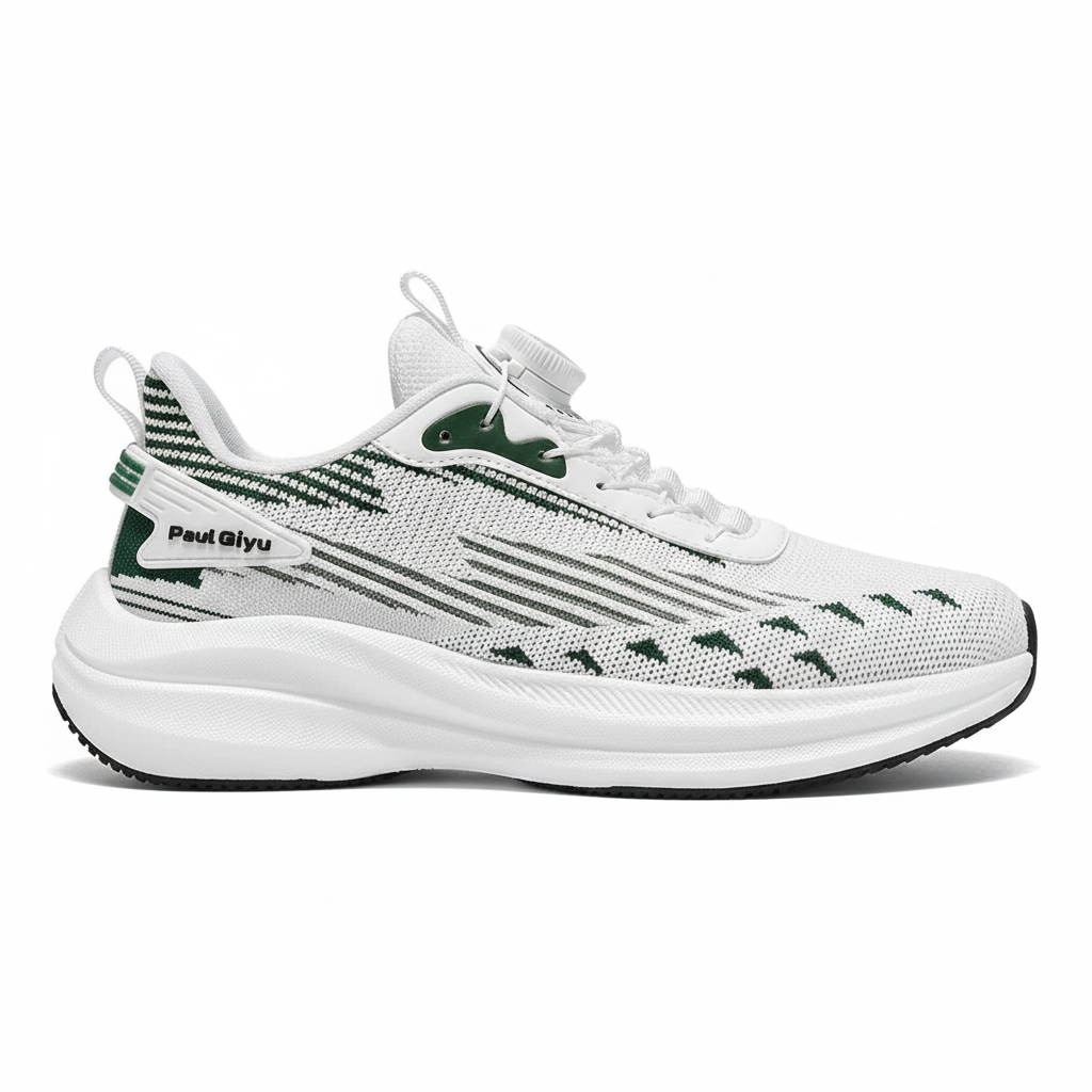Men's Fashionable Sports Shoes Lightweight Breathable Rotating Buckle Fly-kit Mesh Casual Sports Running Men's Shoes
