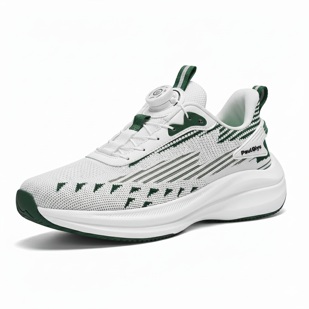 Men's Fashionable Sports Shoes Lightweight Breathable Rotating Buckle Fly-kit Mesh Casual Sports Running Men's Shoes