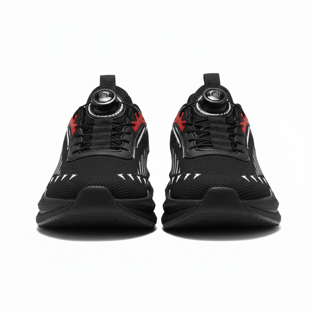 Men's Fashionable Sports Shoes Lightweight Breathable Rotating Buckle Fly-kit Mesh Casual Sports Running Men's Shoes