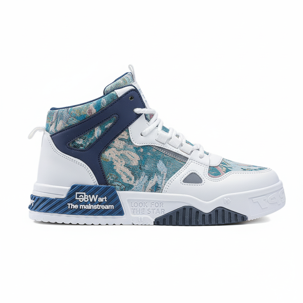 Men's High Top Sneakers Non-slip Men's Lightweight High-Top Sports Casual Skateboard Breathable Men's Fashionable Shoes