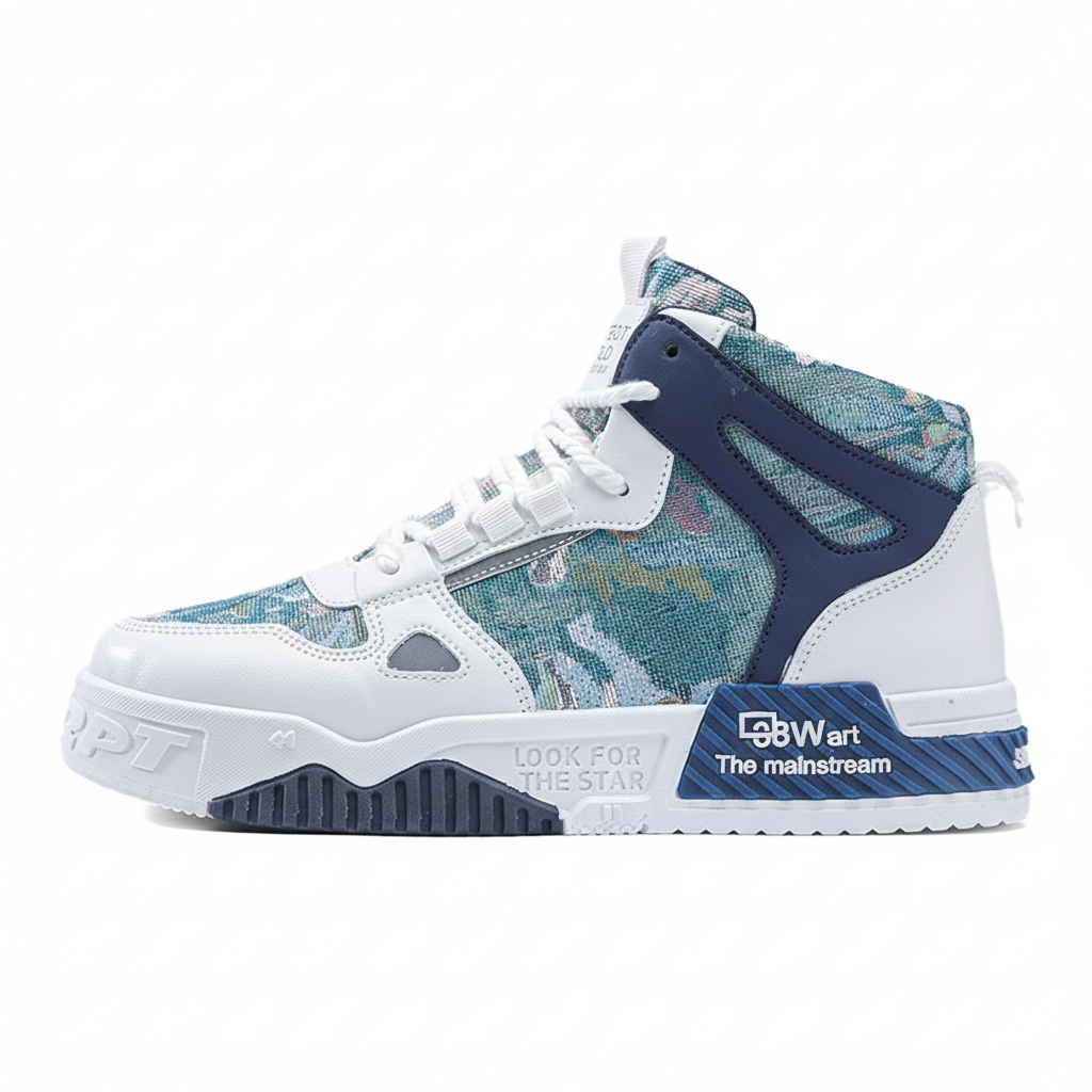 Sneakers alte da uomo, antiscivolo, leggere, sportive, casual, da skateboard, traspiranti, alla moda, da uomo.