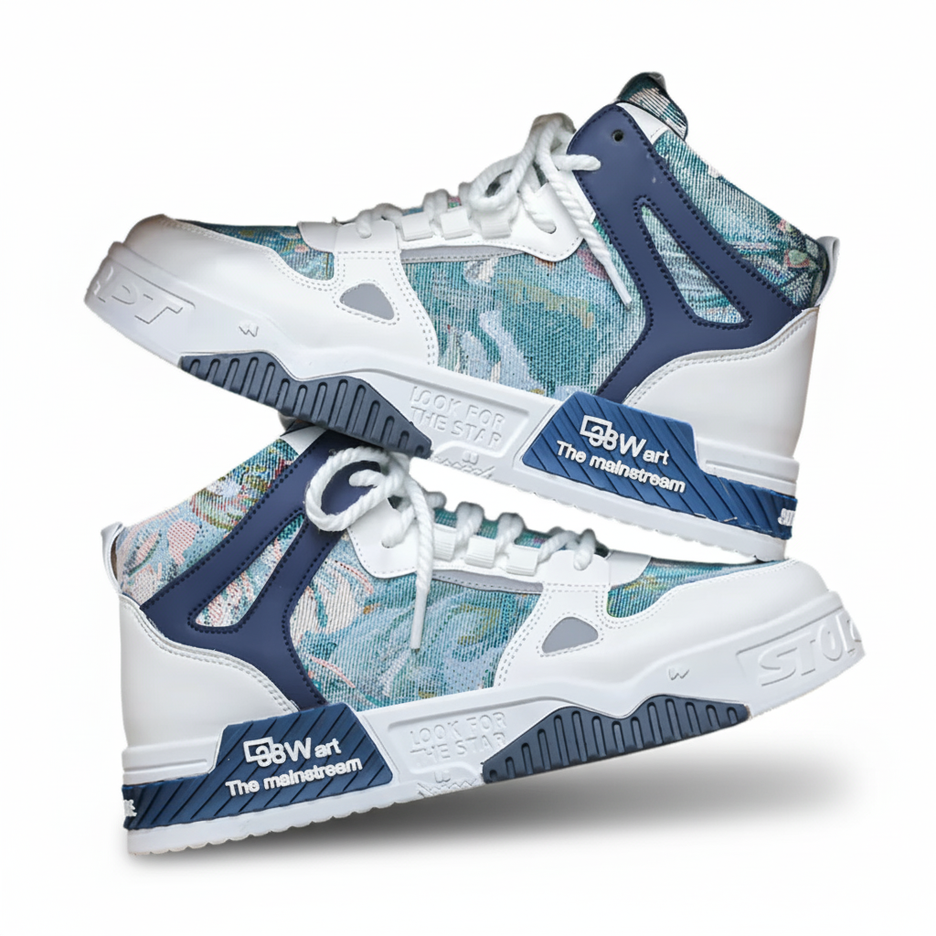 Sneakers alte da uomo, antiscivolo, leggere, sportive, casual, da skateboard, traspiranti, alla moda, da uomo.