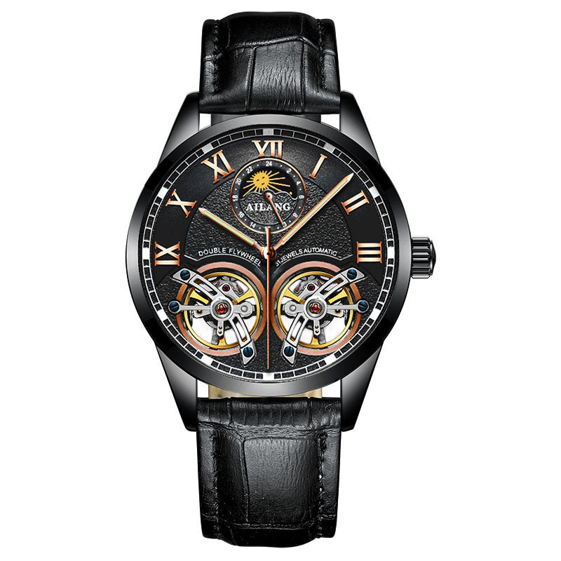 AILANG Men's Automatic Watch Stainless Steel Waterproof Mechanical Watch Leather Belt Automatic Movement Men Watch