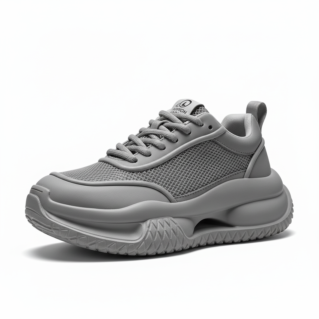 Men's Fashionable Sports Shoes Platform Mesh Surface Breathable Sports Casual Shoes Pilot Small Men's Fashion Shoes