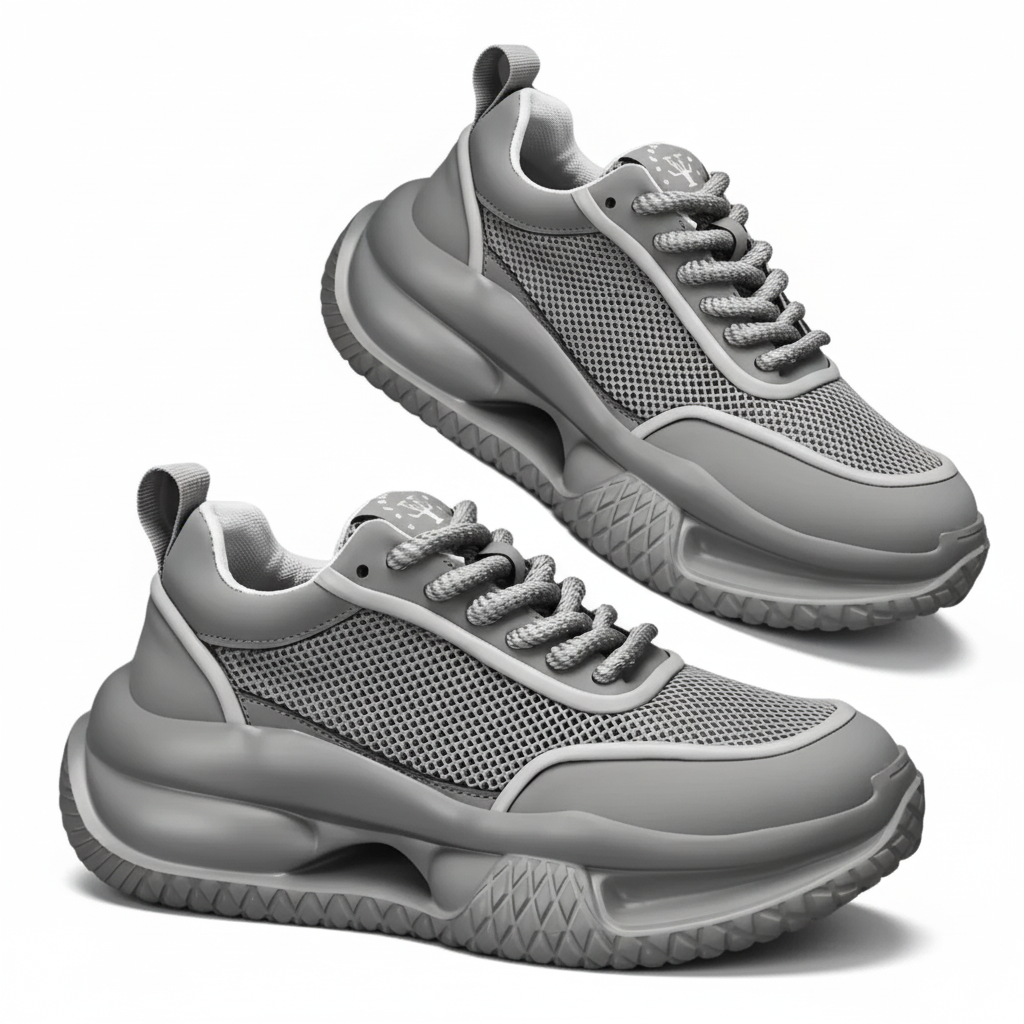 Men's Fashionable Sports Shoes Platform Mesh Surface Breathable Sports Casual Shoes Pilot Small Men's Fashion Shoes