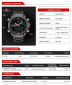 Naviforce Men's Automatic Movement Quartz Watch Waterproof Steel Band 2026 New Business Casual Watch