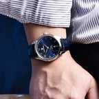 PAGANI DESIGN Men's Business Casual Automatic Watch Pin Buckle Leather Strap Mechanical Movement Waterproof Watch
