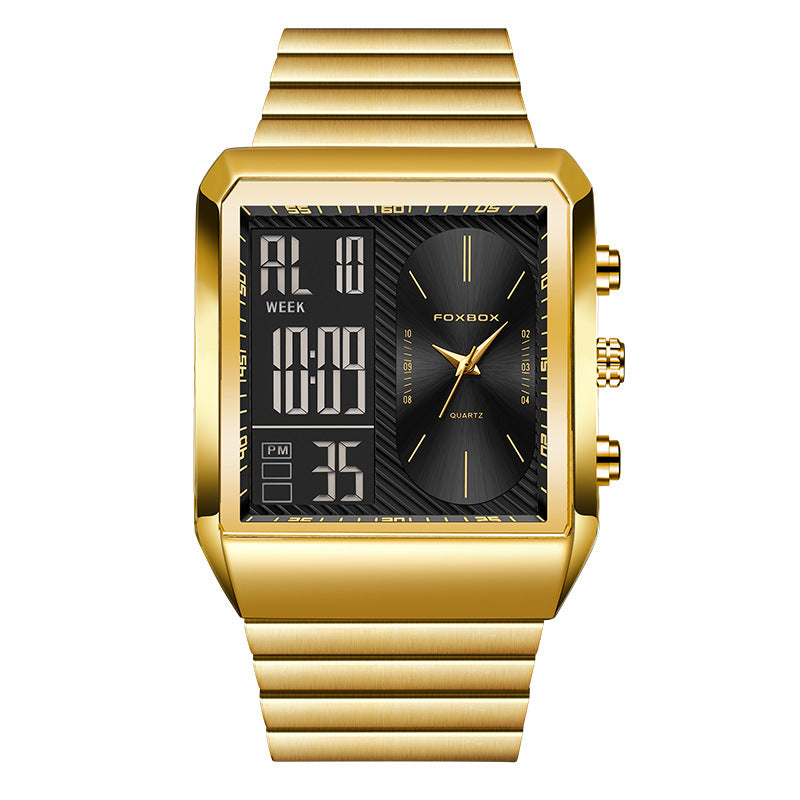 Foxbox Man Classic Stylish Watch Automatic Quartz Movement Steel Band Waterproof Men's Watch - Acquisti Online