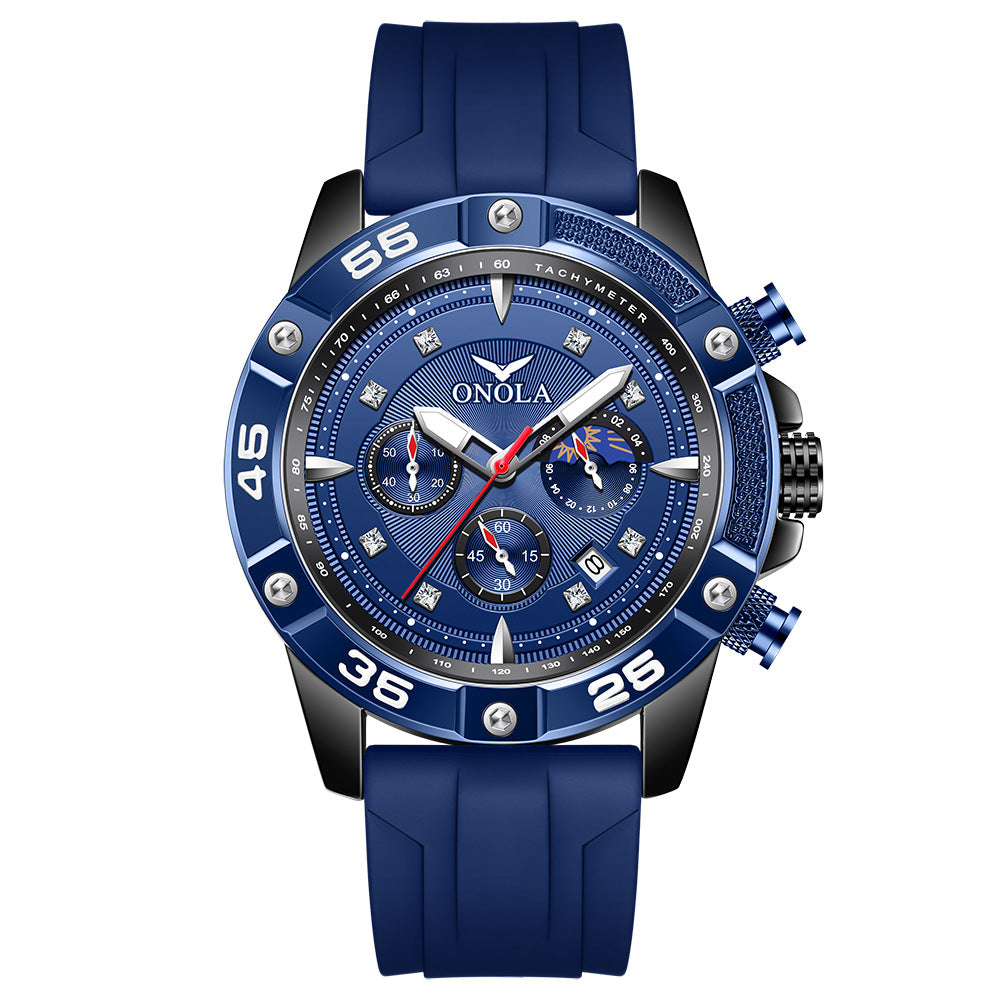 ONOLA New Fashion Casual Men's Watch Multifunctional Fluorescent Tape Waterproof Quartz Military Watch High Quality Men's Watch