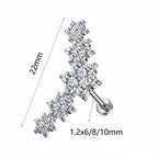 316 Stainless Steel Five Flowers Zircon Labret