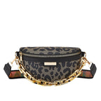 Women's Fashionable Chest Bag Large Capacity Crossbody Bag Zipper Pocket Women's Shoulder Bag Leopard Print Waist Bag