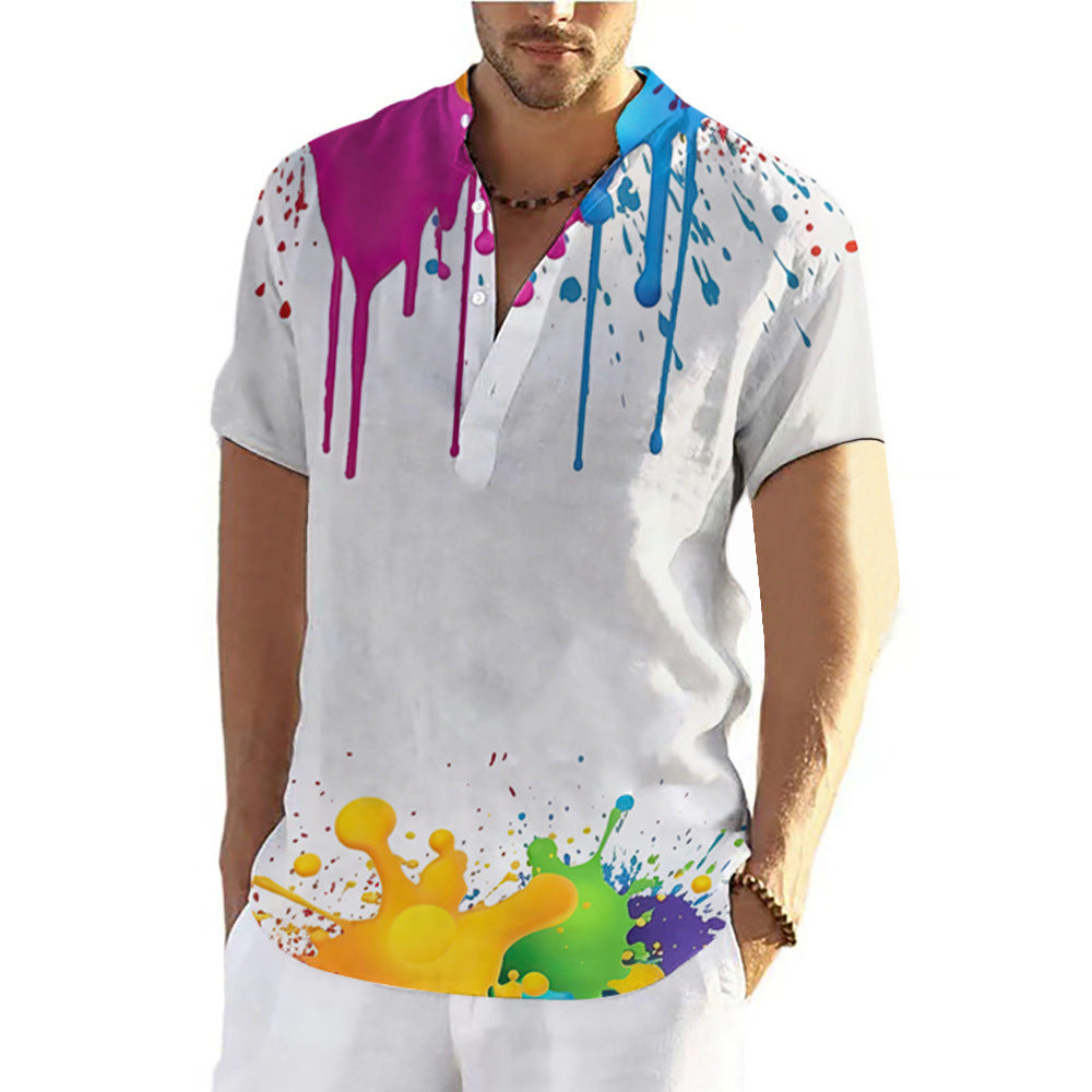 Fashion Summer Graffiti 3D Printing Shirt Men - Acquisti Online