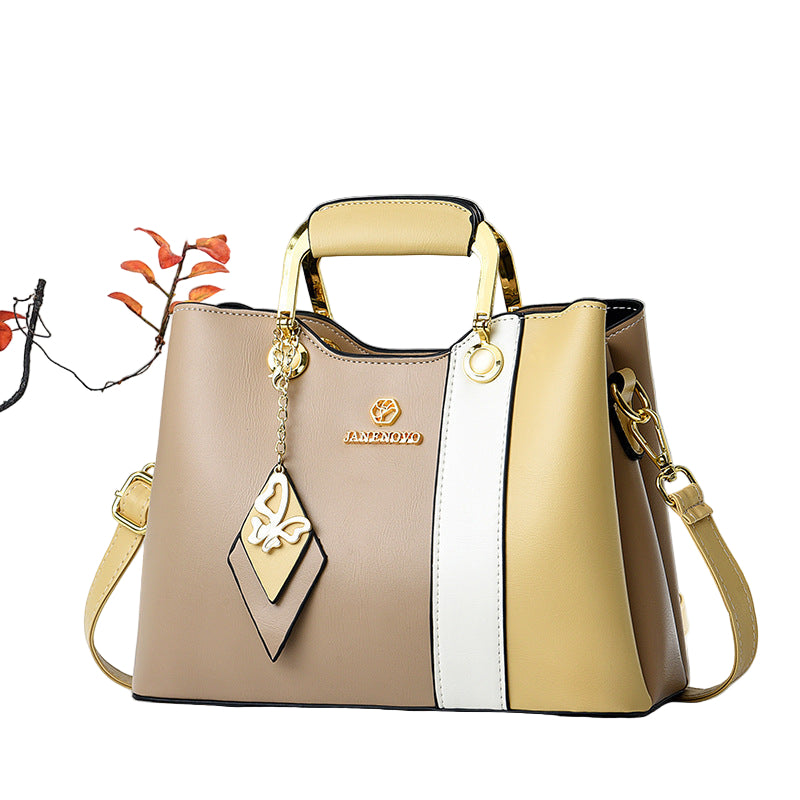 Women's Luxury Handbag PU Leather Multi Zipper Pocket Large Capacity Women's One Shoulder Portable Messenger Bag