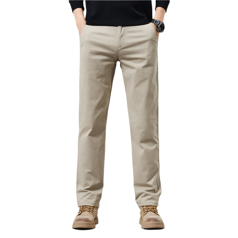 Heren modieuze zakelijke casual formele broek effen kleur katoen micro elasticiteit nieuwe rechte heren casual broek