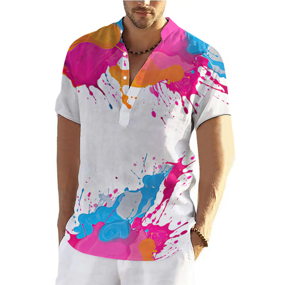Fashion Summer Graffiti 3D Printing Shirt Men - Acquisti Online