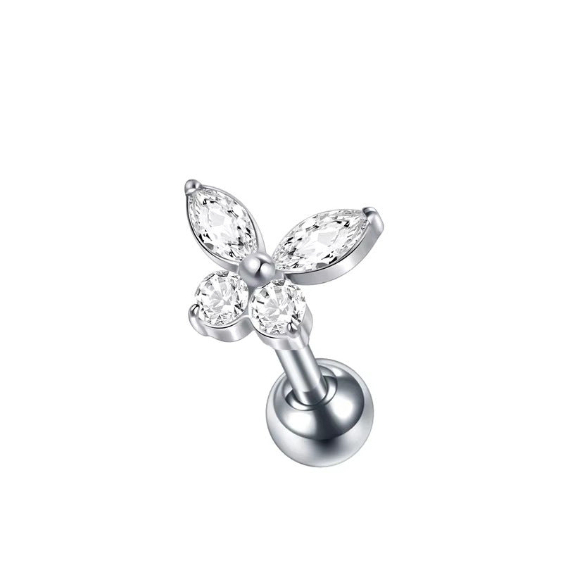 Stainless Steel Micro-inlaid Special-interest Design Butterfly Zircon Earrings - Acquisti Online