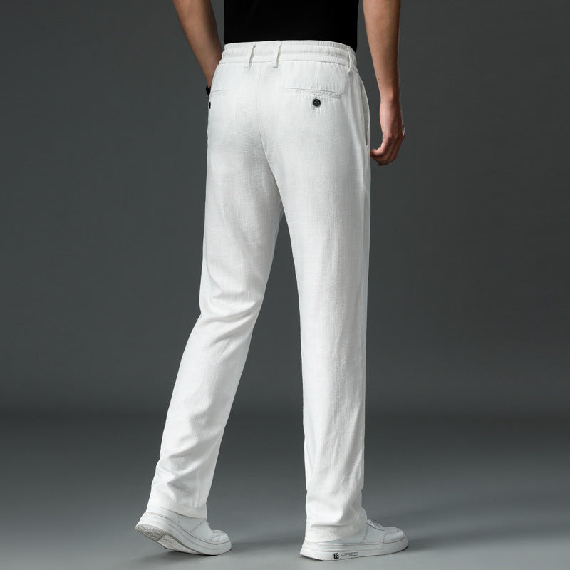 Summer Thin Cotton And Linen Tencel Breathable And Loose Straight White Pants - Acquisti Online