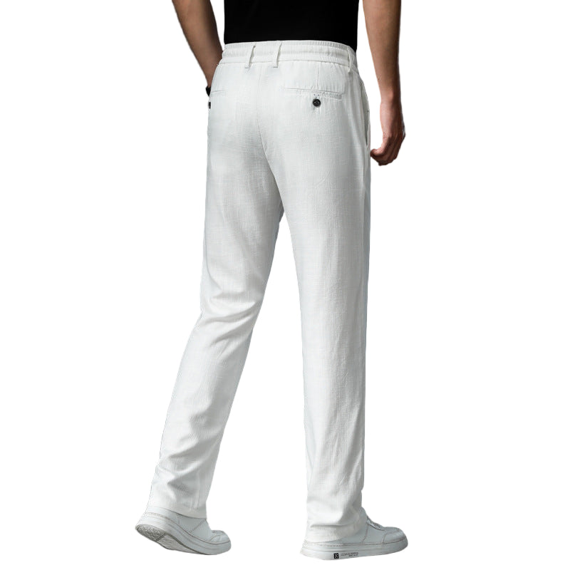 Summer Thin Cotton And Linen Tencel Breathable And Loose Straight White Pants - Acquisti Online