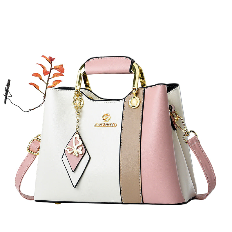 Women's Luxury Handbag PU Leather Multi Zipper Pocket Large Capacity Women's One Shoulder Portable Messenger Bag