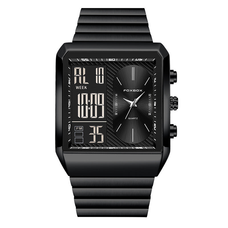 Foxbox Man Classic Stylish Watch Automatic Quartz Movement Steel Band Waterproof Men's Watch - Acquisti Online
