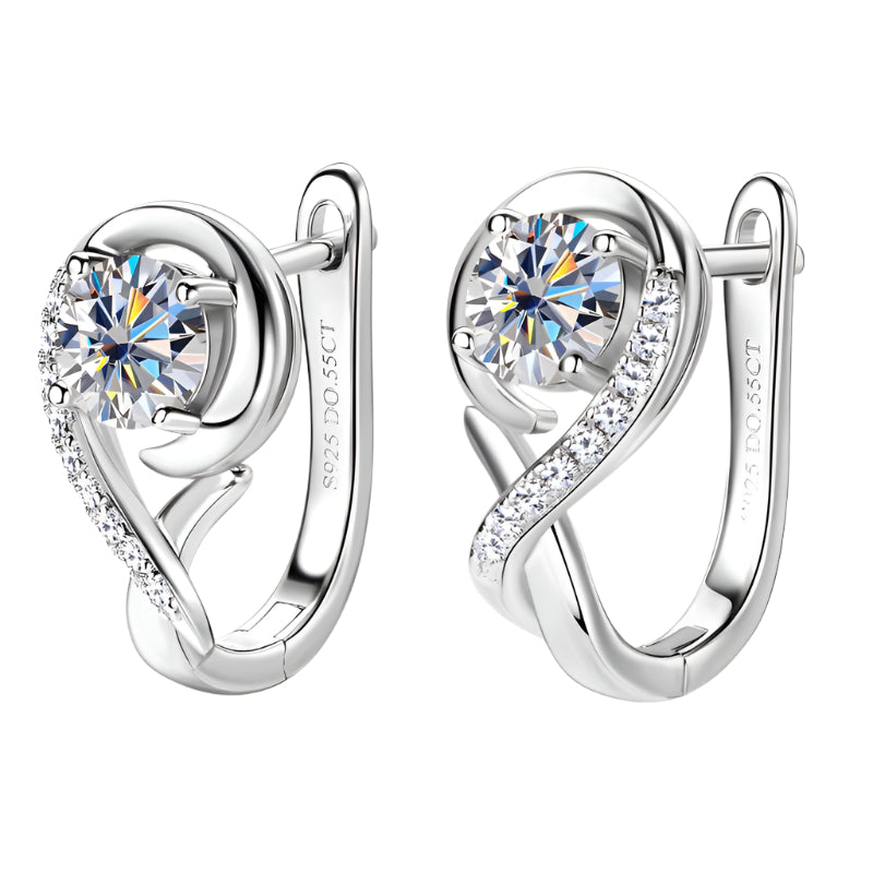 Women's Fashion Sterling Silver Moissanite Earrings