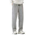 Heren zakelijke casual formele broek effen kleur polyestervezel losse wijde broek zilveren zijden heren casual joggingbroek