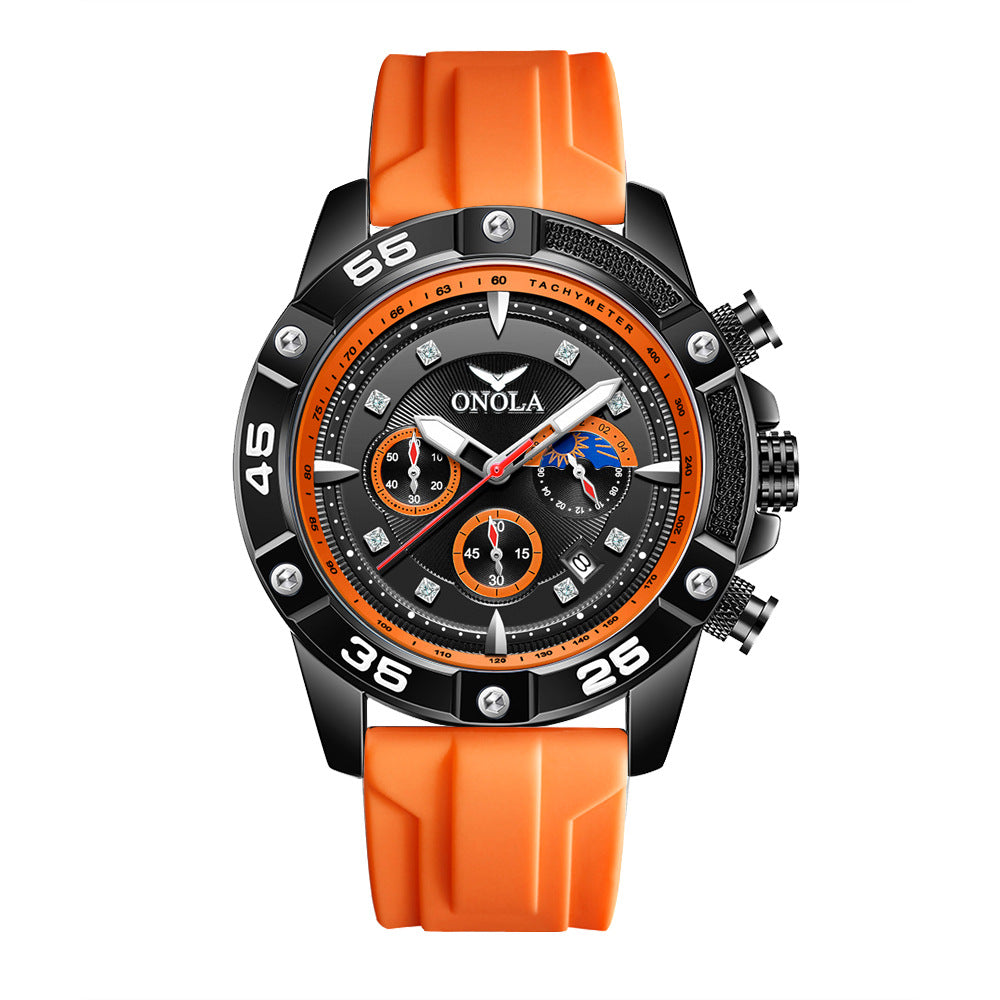 ONOLA New Fashion Casual Men's Watch Multifunctional Fluorescent Tape Waterproof Quartz Military Watch High Quality Men's Watch