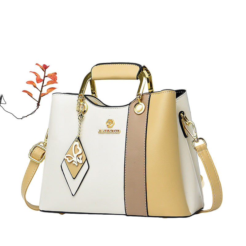 Women's Luxury Handbag PU Leather Multi Zipper Pocket Large Capacity Women's One Shoulder Portable Messenger Bag