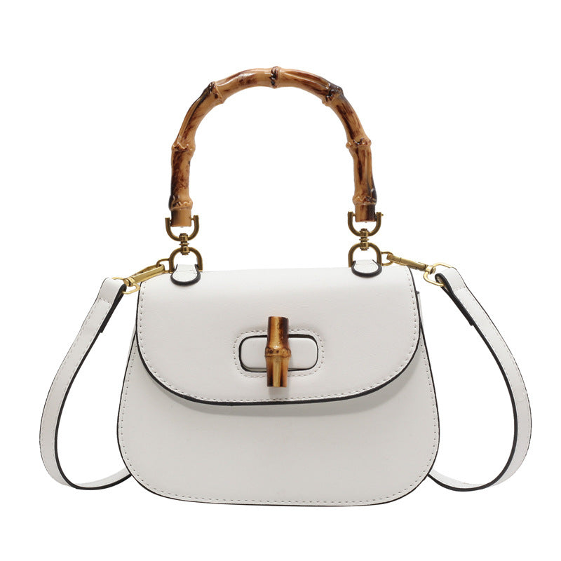 Luxe schoudertas voor dames Originele leren crossbody draagbare bamboe tas Grote capaciteit dames schoudertas