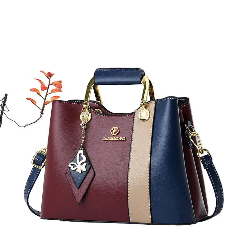 Women's Luxury Handbag PU Leather Multi Zipper Pocket Large Capacity Women's One Shoulder Portable Messenger Bag