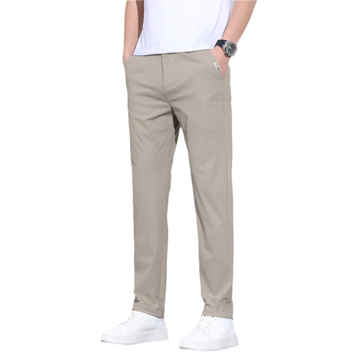 Heren modieuze zakelijke casual formele broek katoenmix hoge elastische ijszijde snel drogende heren casual formele broek