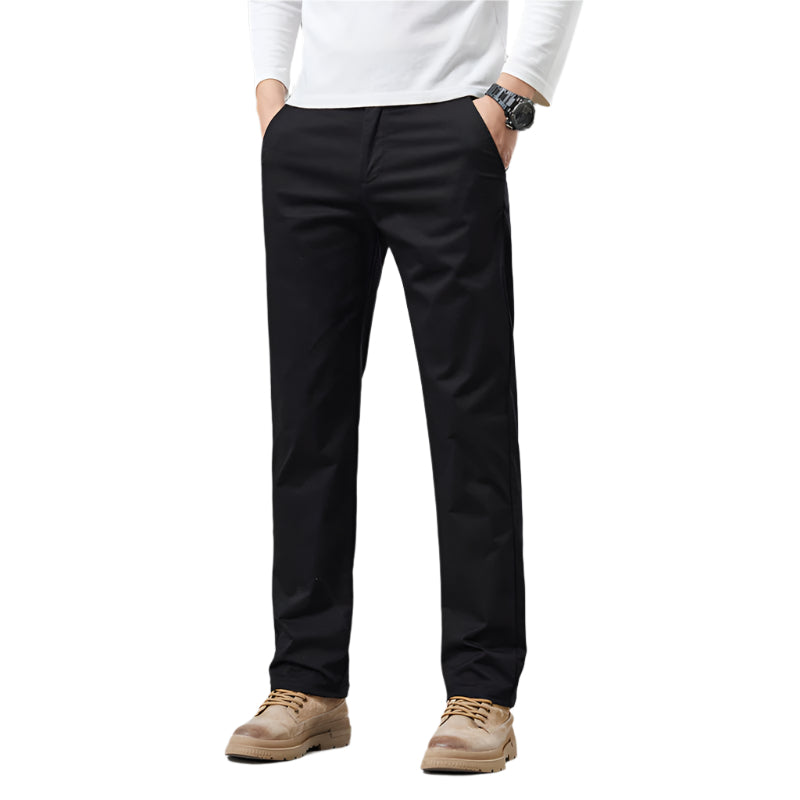 Heren modieuze zakelijke casual formele broek effen kleur katoen micro elasticiteit nieuwe rechte heren casual broek
