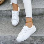 Women's Sneakers Plus Size Front Lace-up Casual Sports White Shoes - Acquisti Online