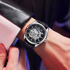 KUERST Automatic Mechanical Watch Double Press Arc Buckle Waterproof Double hollow Luminous Automatic Mechanical Watch